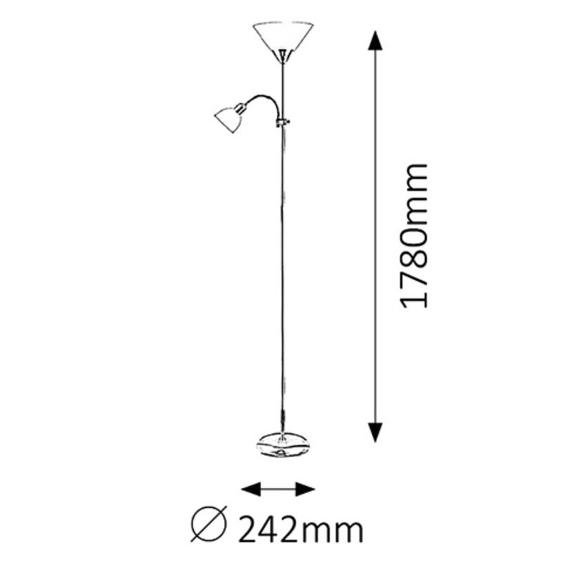 Lampa podłogowa stojąca Action brązowo-biała 2xE27x85W wym: 178 x 24,2 x 24,2 cm metal Rabalux
