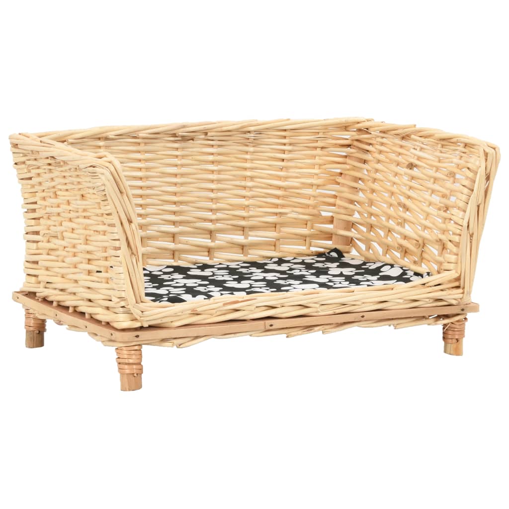 VidaXL Cesta per Cani con Cuscino 50x33x30 cm Salice Naturale | Leroy