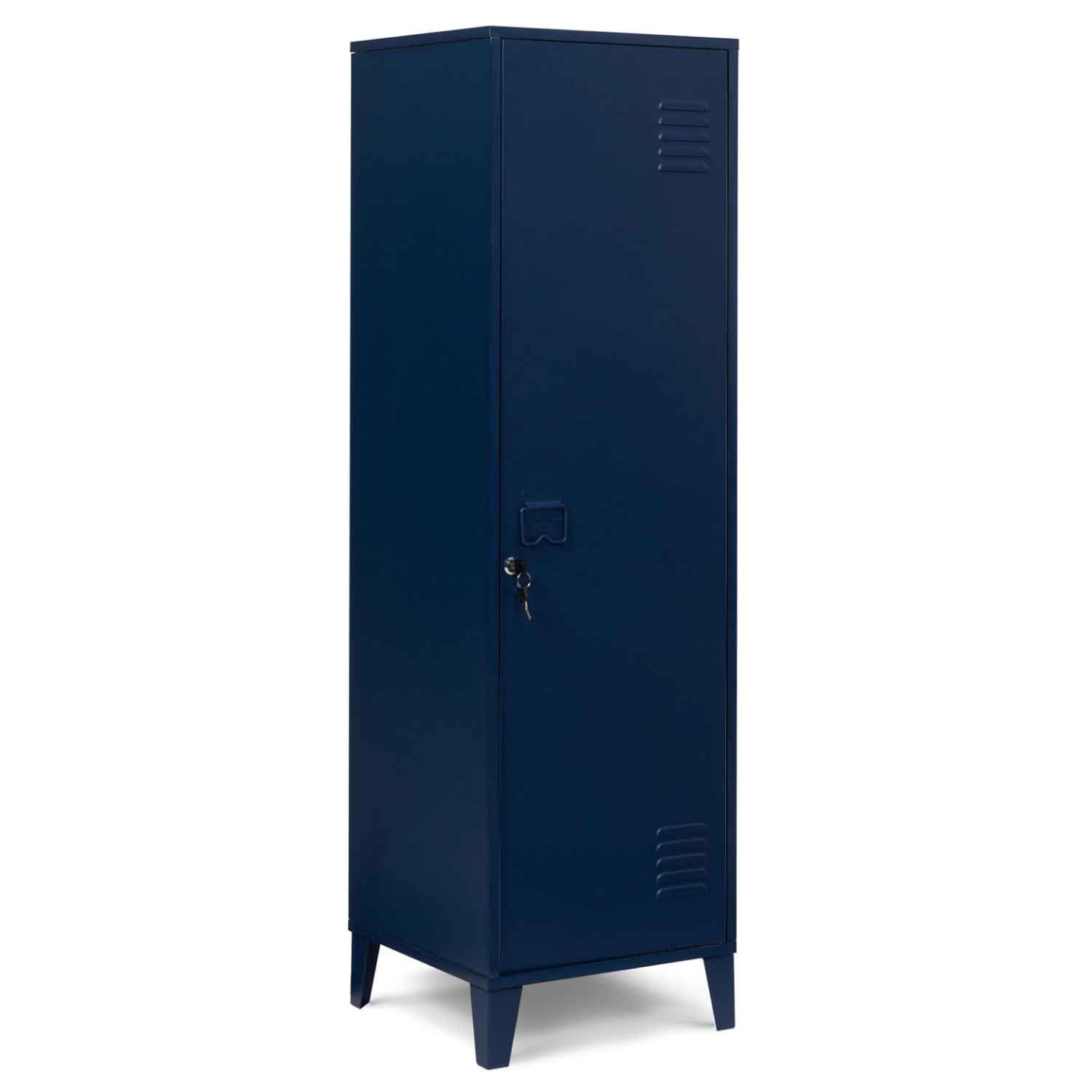 Armoire vestiaire ESTER 1 porte métal bleu foncé design industriel - 2