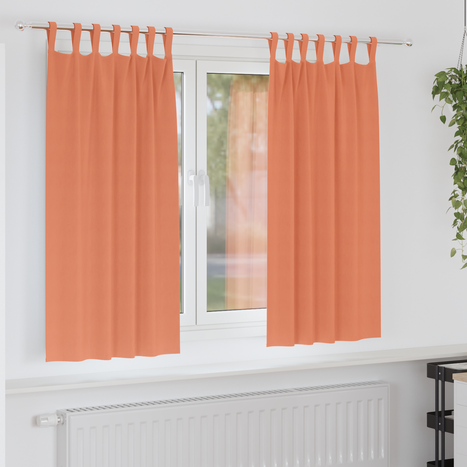 Firany blackout z kółkami 2 pcs terakota 175 x 140 cm Poliester vidaXL