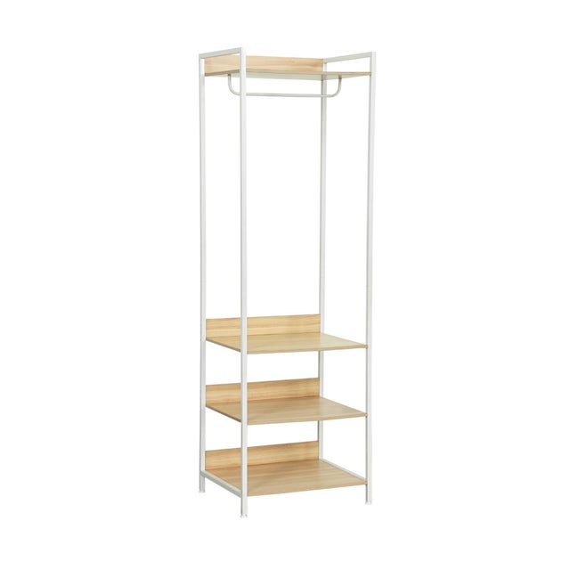 Module dressing blanc avec 1 penderie et 3 étagères. L 60 x P 48 x H 190 cm CLEVER