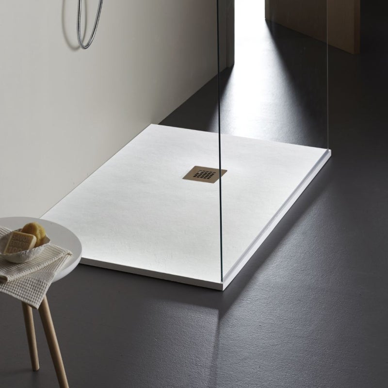 Receveur de douche extra plat à poser 80x120 Design reflet ardoisé Blanc - 5