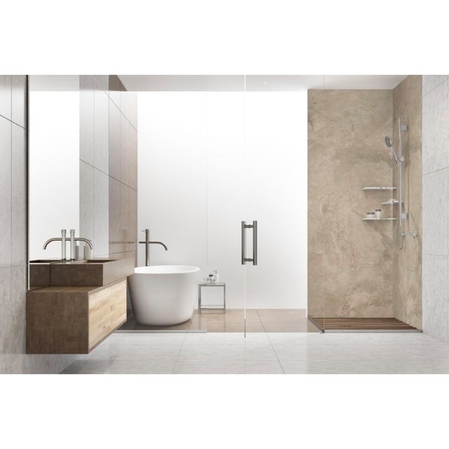 Panneau mural VIPANEL Rénovation rapide pour salle de bain, marbre beige mat 100 x 210 cm, ep. 3 mm