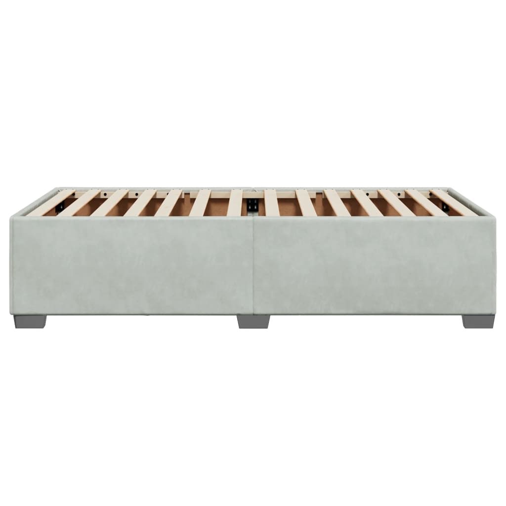 Cadre de lit sans matelas, en velours, gris clair, pour la chambre, 100 × 200 cm - 5
