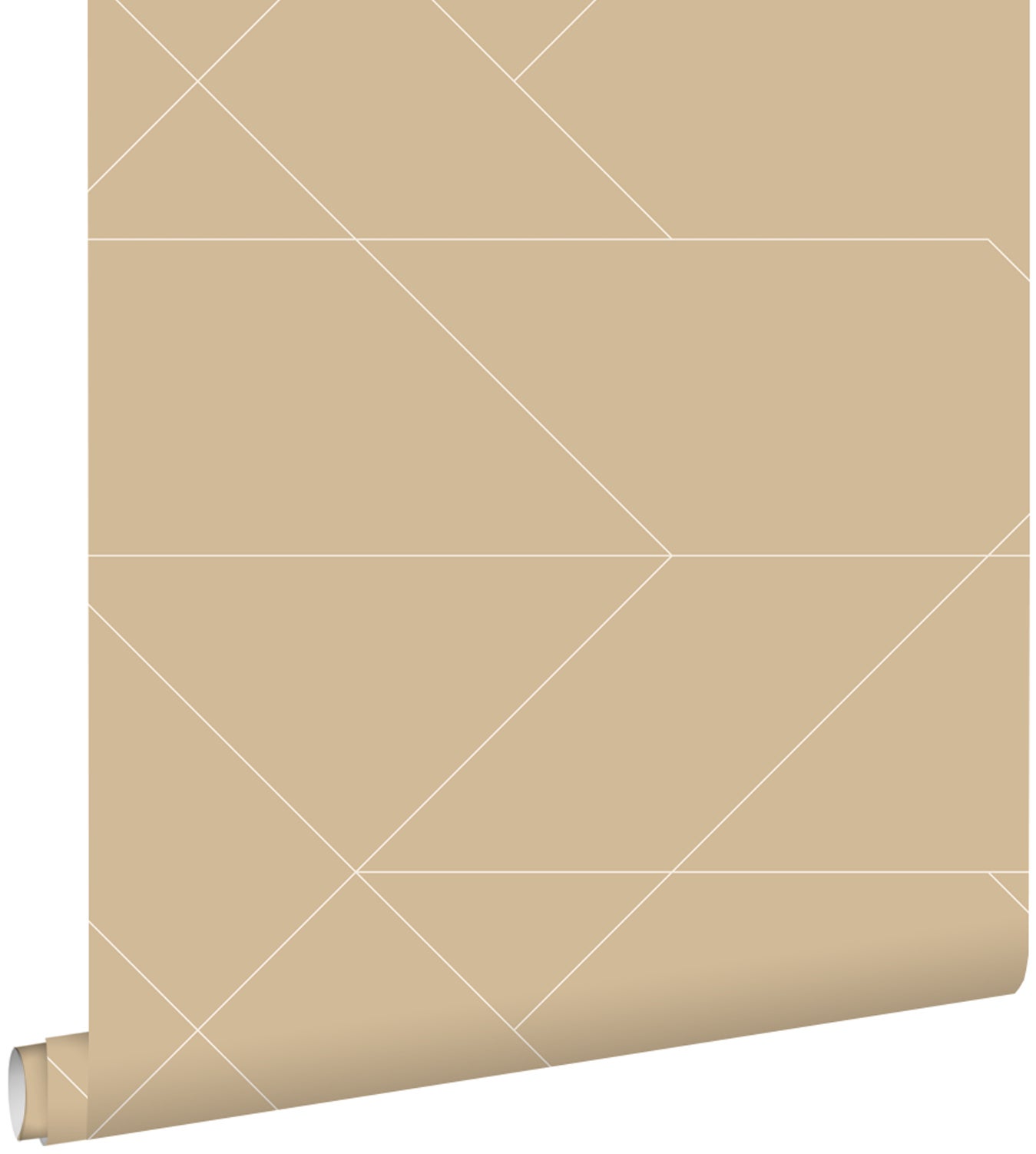 Tapeta linie graficzne ciemny beż - 50 x 900 cm - ESTAHOME