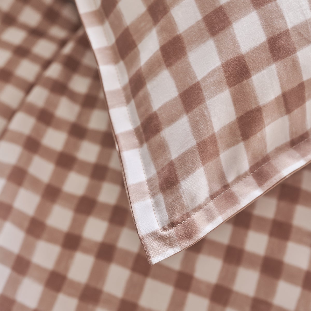 Housse de couette imprimée en percale de coton, Vichy, Made in France - 4