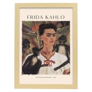 Giallobus - Tableau Frida Kahlo Sur Toile Canvas 100 X 100 Cm - Cadre Bois Multicouche