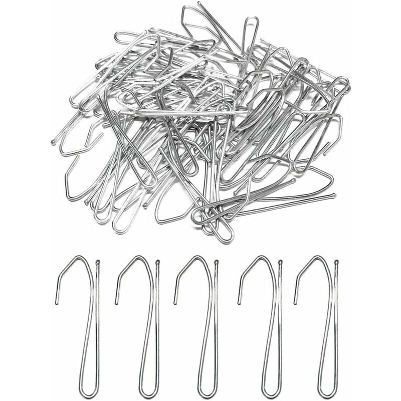 50 sztuk metalowych haczyków do zasłon prysznicowych i zasłon drzwiowych (srebrnych)