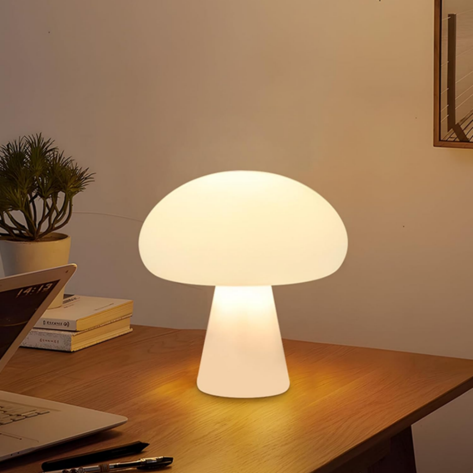 10PC Lampe champignon blanche sans fil - 3 couleurs dimmables, tactile - Recharge USB pour chambre et salon - 7
