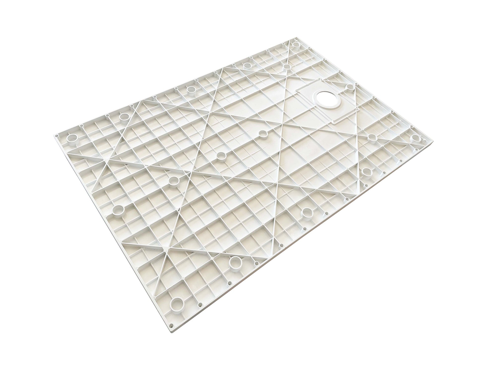 NALA - Receveur de douche SMC en fibre de verre effet pierre avec bonde inclus H. 2,6 cm 80 x 150 Blanche - 3