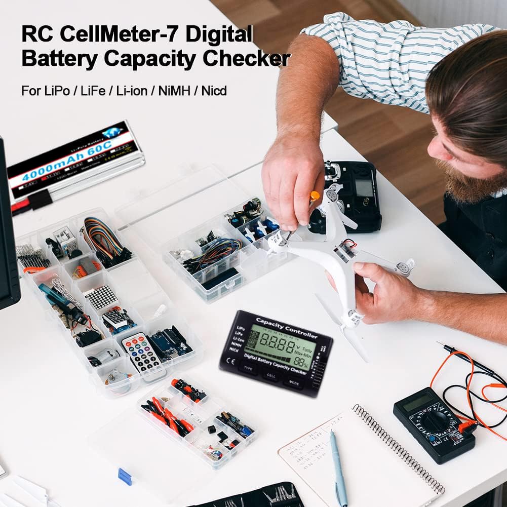 Rc Cellmeter-7 Digital Battery Capacity Checker Li-ion Nicd Nimh