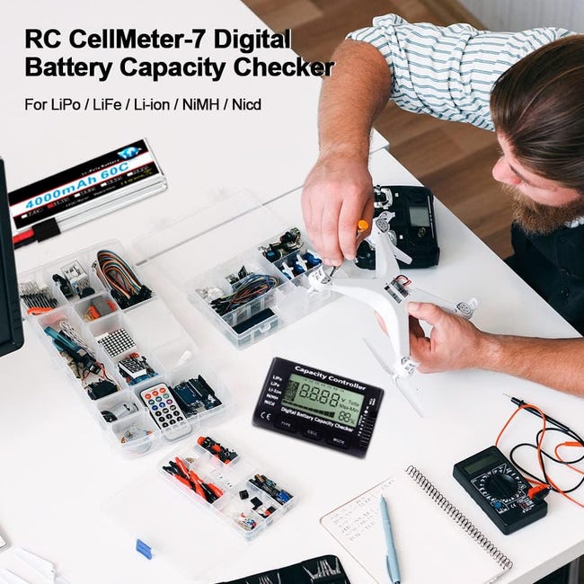 Rc Cellmeter-7 Digital Battery Capacity Checker Li-ion Nicd Nimh Rc Cellmeter-7 Digital Battery Capacity Checker Li-ion Nicd Nimh