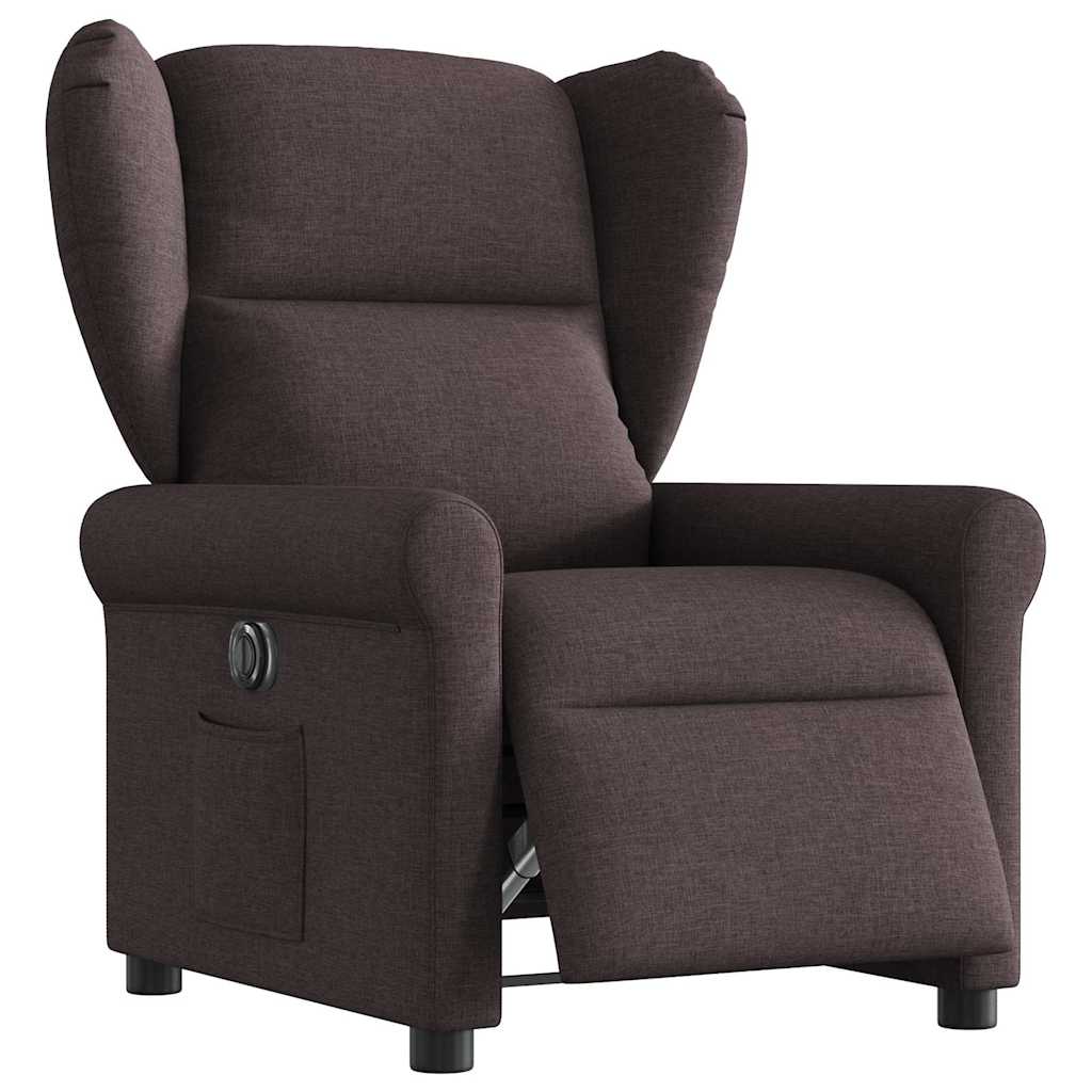 Fauteuil de télévision | Fauteuil inclinable électrique Marron foncé Tissu CFW162167 - 2