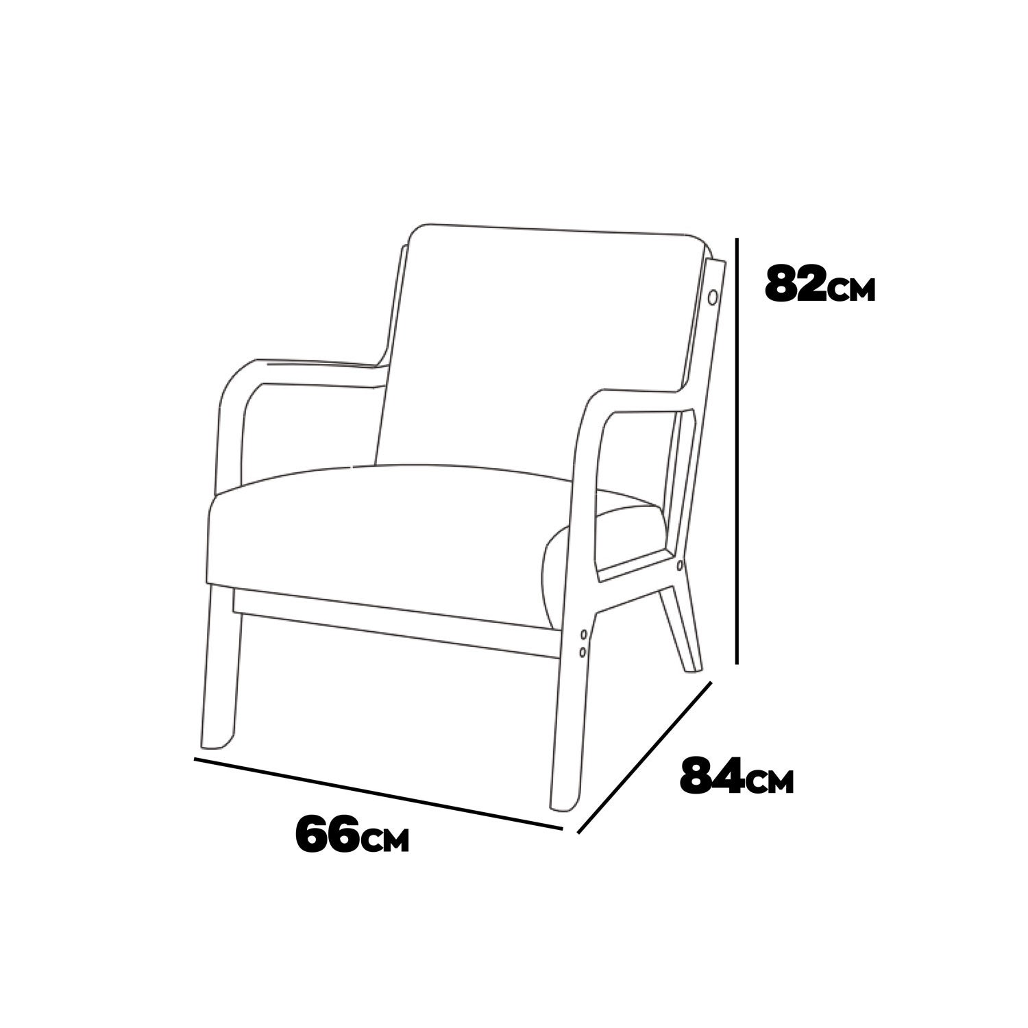 Borgia - Fauteuil en bois massif par Parawood et tissu bouclé anti-tache - 5