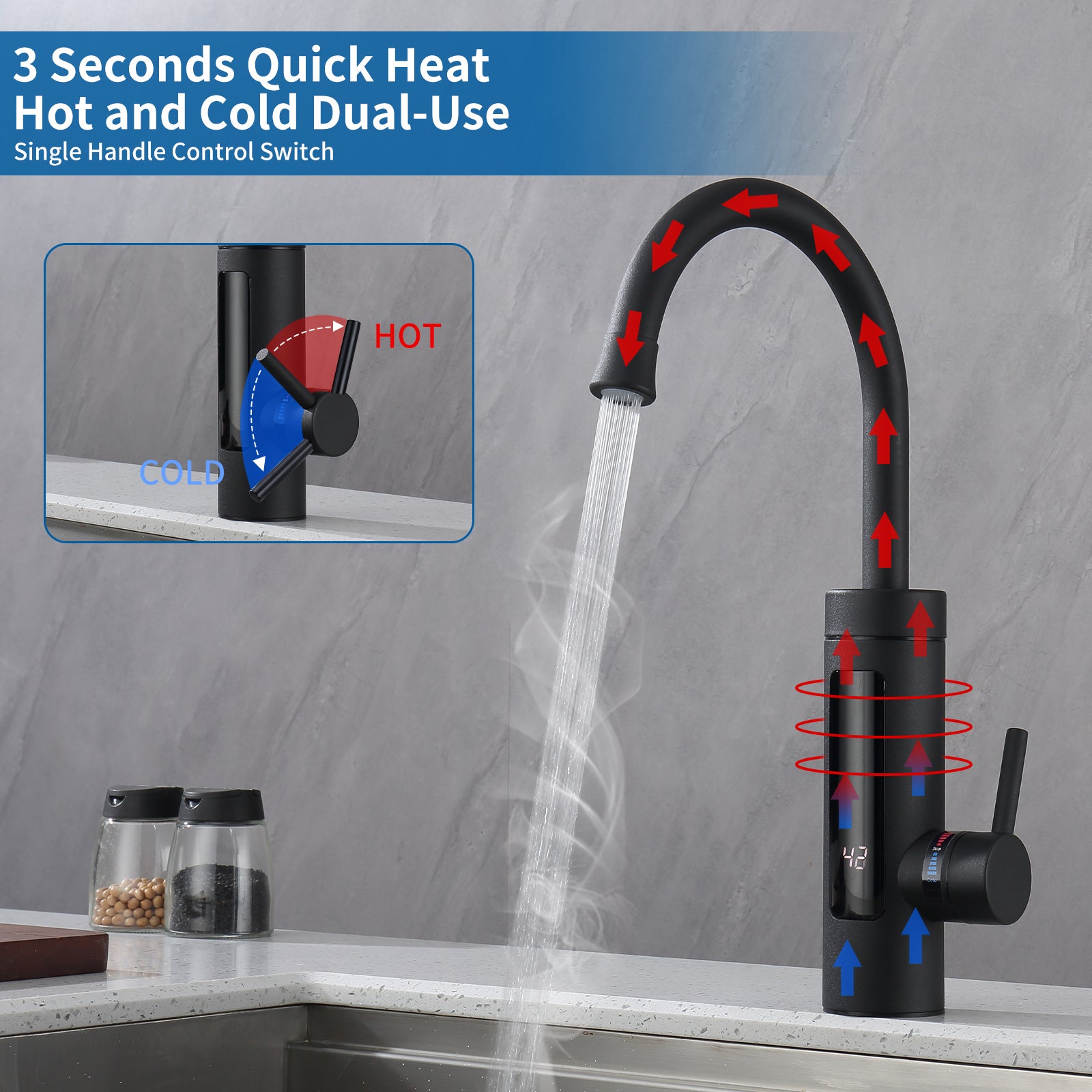 Lavaplatos Monomando Para Cocina ElÃ©ctrico Con Calentador De Agua