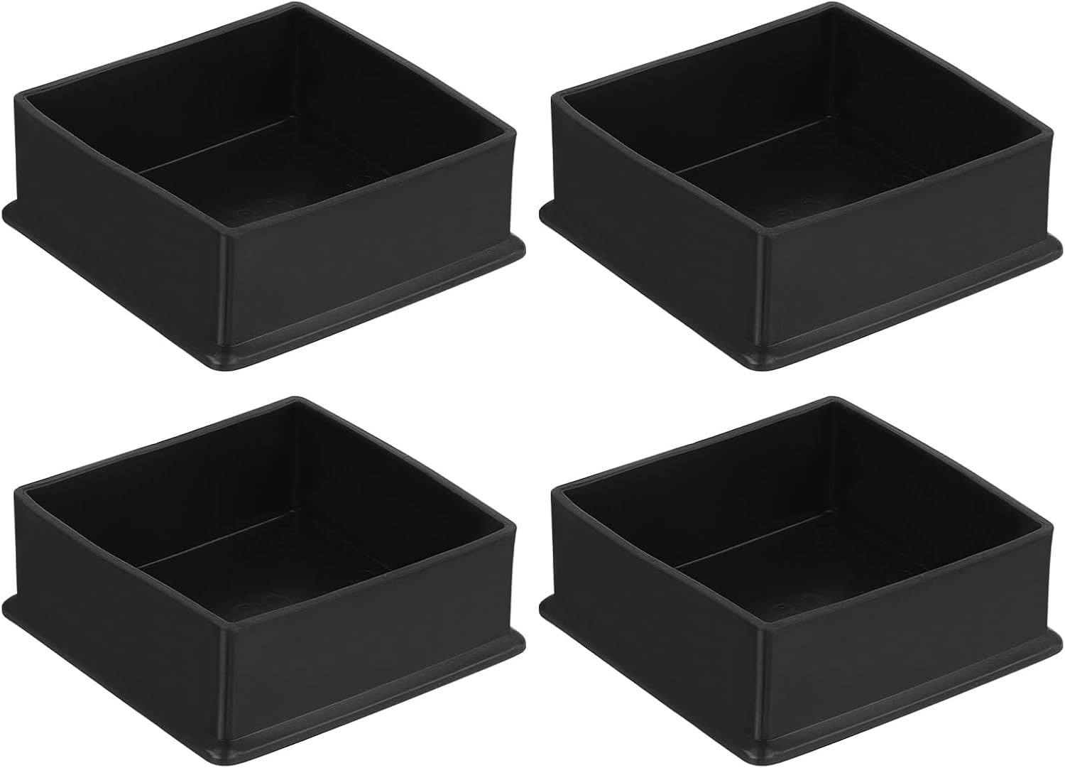 Zestaw 4 kwadratowych nakładek na nogi krzeseł z tworzywa PVC, 80 mm x 80 mm, kolor czarny, ochraniacze na nogi mebli do stołów, nakładki na nogi krze