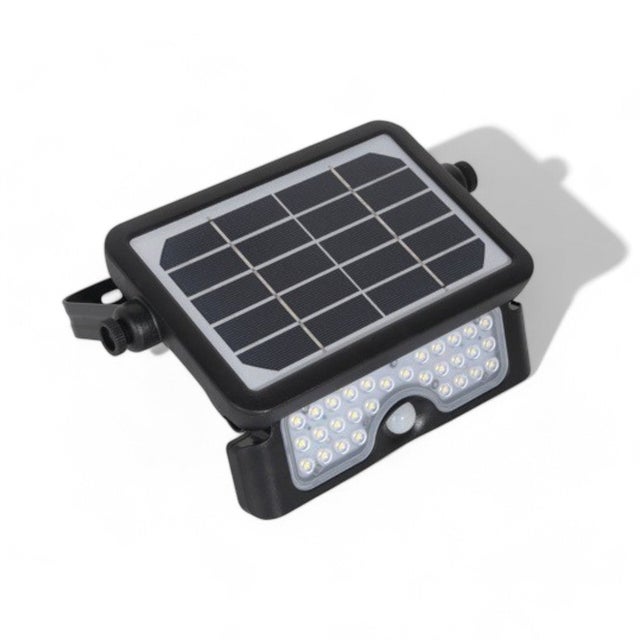 Proiettore LED alta luminosità con pannello fotovoltaico e staffa ruotabile 360° - 10W - 1080 Lumen