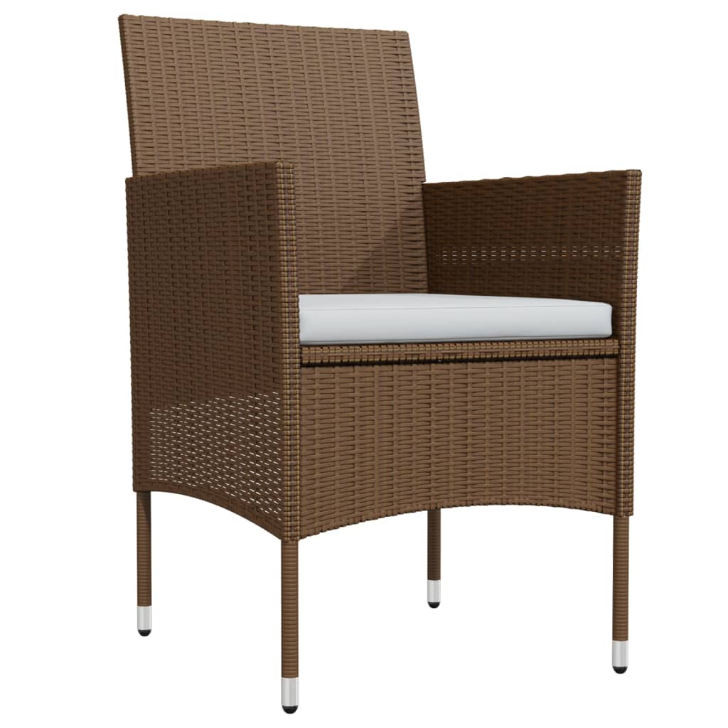 Maison Exclusive - Set da Pranzo da Giardino 7 pz con Cuscini Marrone e Nero - 3