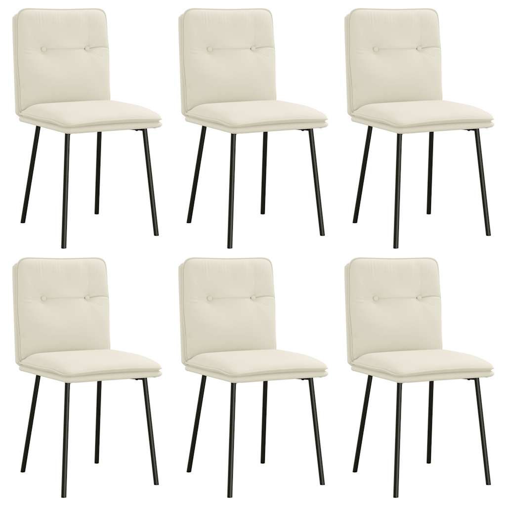 Sedie da Pranzo pz Sedia per la cucina Crema in Velluto