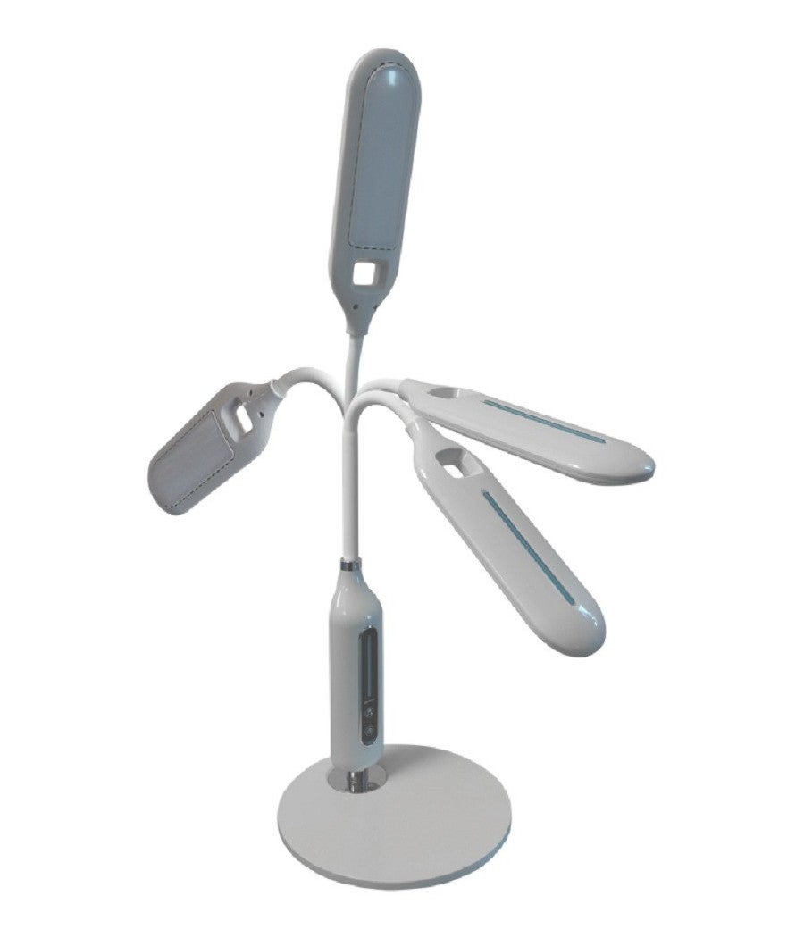 Trade Shop - Lampada Da Tavolo Scrivania Led Luce Touch Snodabile Dimmerabile 3 Modalita' - - 6