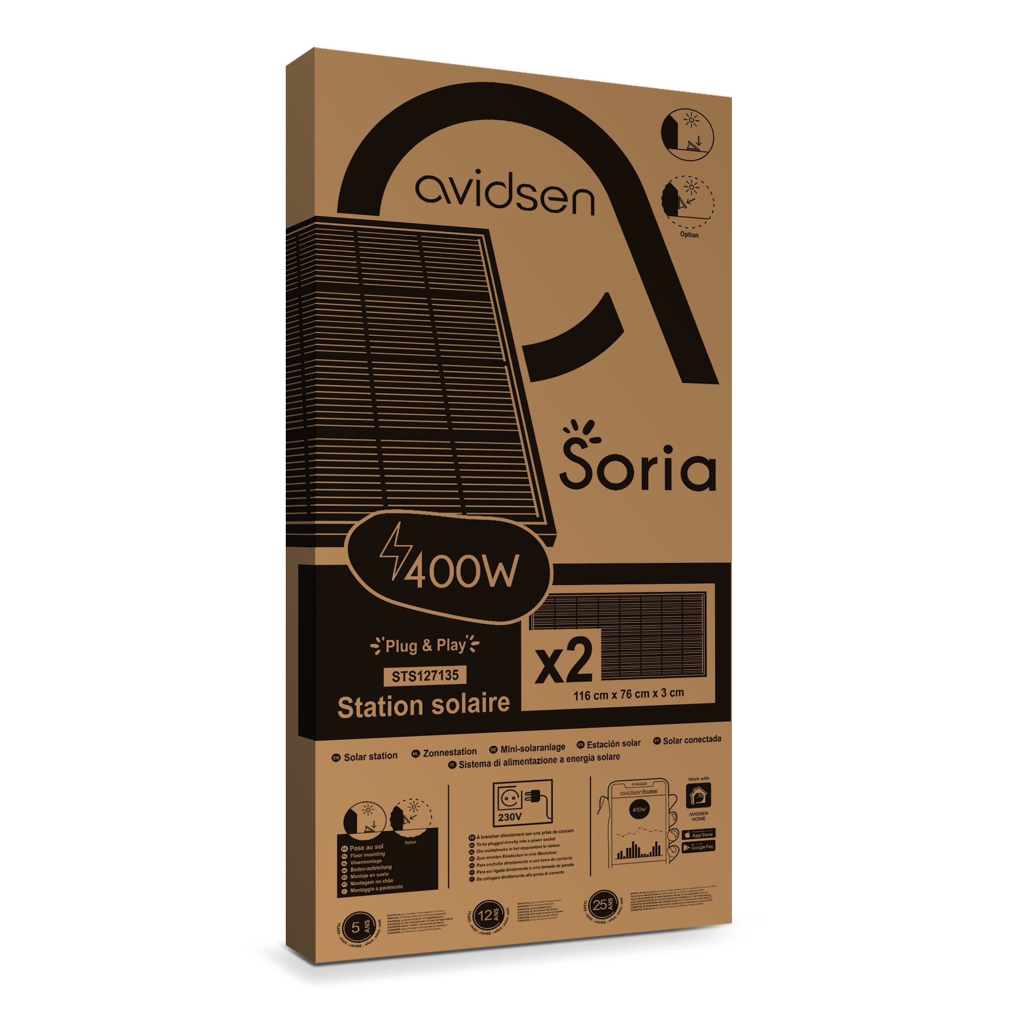 Kit solaire Soria 400W plug and play avec fixation au sol - Avidsen - 127135 - 6