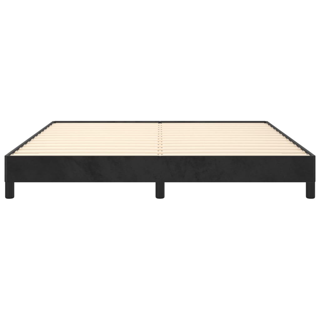 Cadre de lit sans matelas, velours noir, pour la chambre, 160 × 200 cm - 5