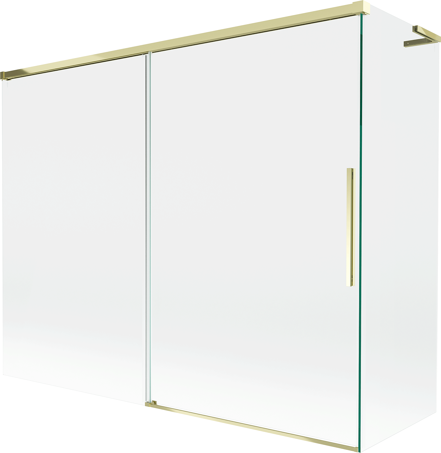Mexen Rox L parawan nawannowy 2-skrzydłowy rozsuwany 190 + 80 x 150 cm, transparent, złoty - 8C9L-190-080-50-00