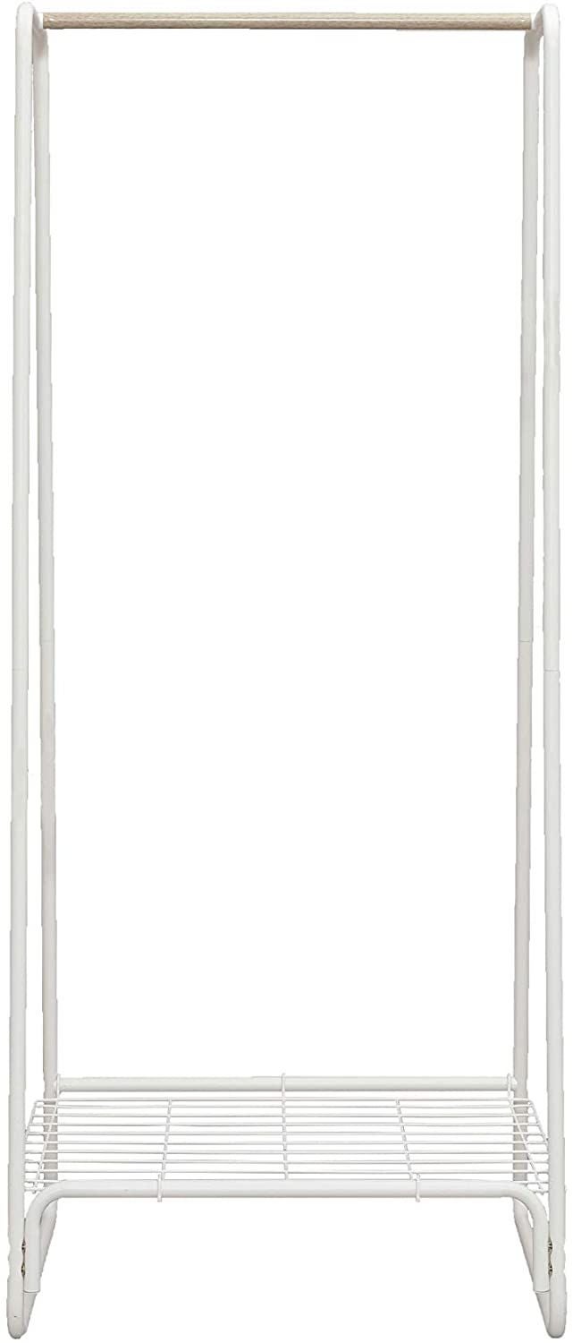 Grand Portant à Vêtements Métal Iris Ohyama PI-B5L – Penderie Étagère Avec Crochets, Blanc, Solide, Montage Facile, Chambre & Entrée