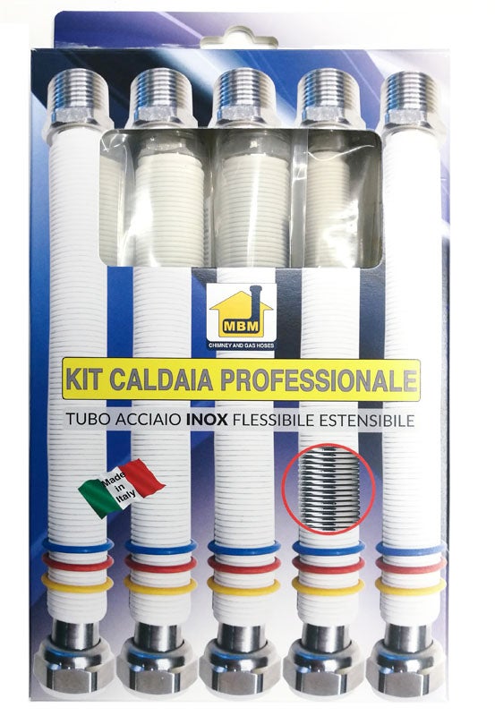 Kit Tubi Flessibili Per Caldaia In Acciaio Inox - Estensibili Per Gas E Acqua - Foto 3