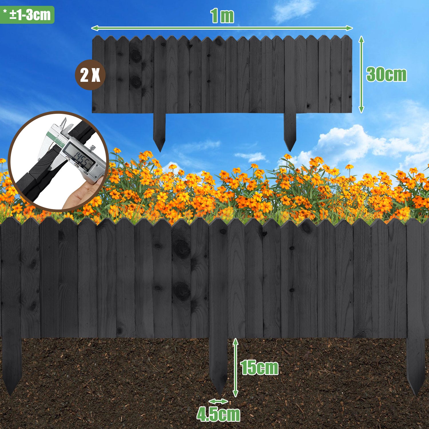 Relaxdays Bordo Per Aiuole, Set Da 4 Recinzioni In Ghisa Per Prato In Giardino, HxL: 37x36 Cm Bordure Vintage Marrone 87071993 - Foto 12