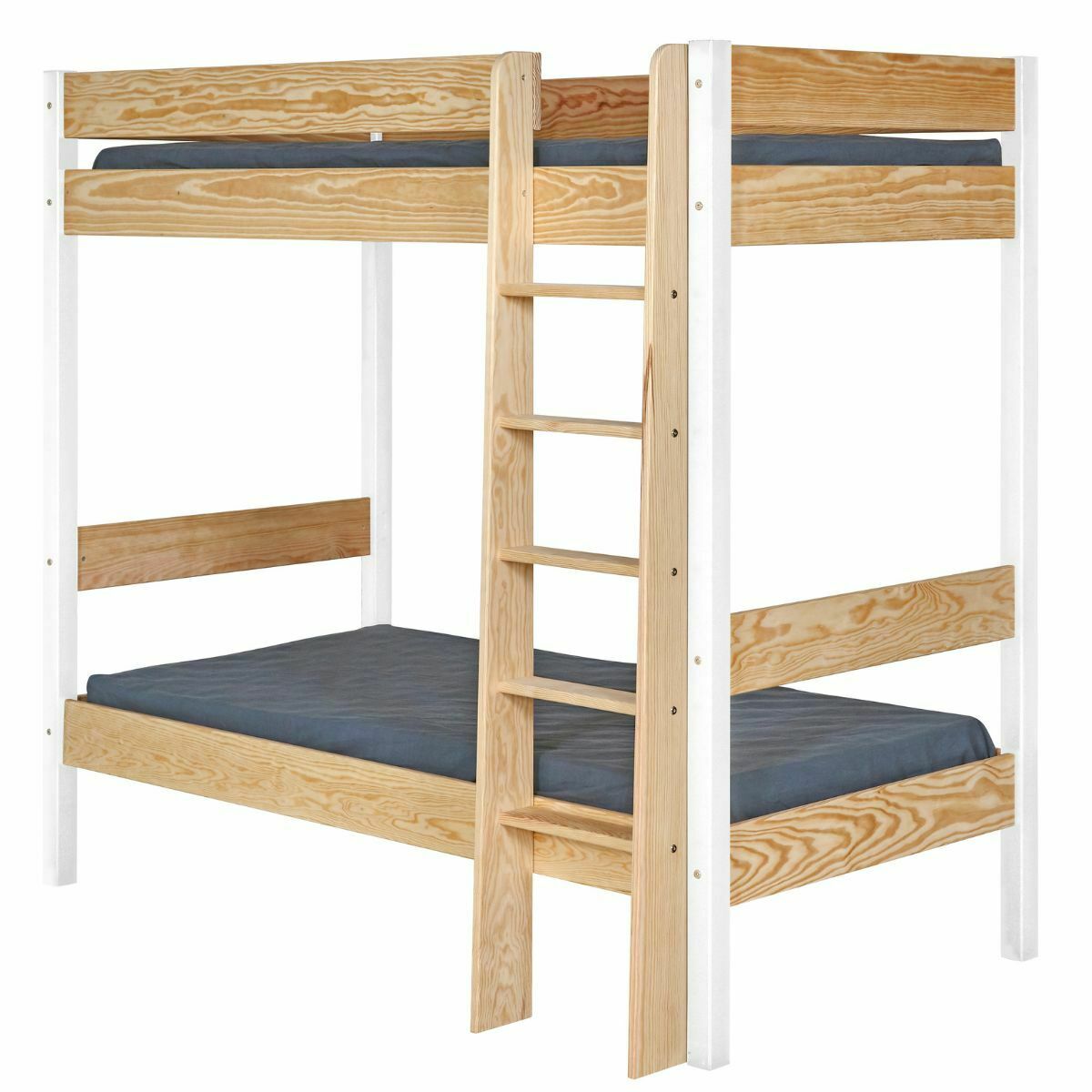 Lit superposé Clem Blanc et bois 90x190 cm | Leroy Merlin