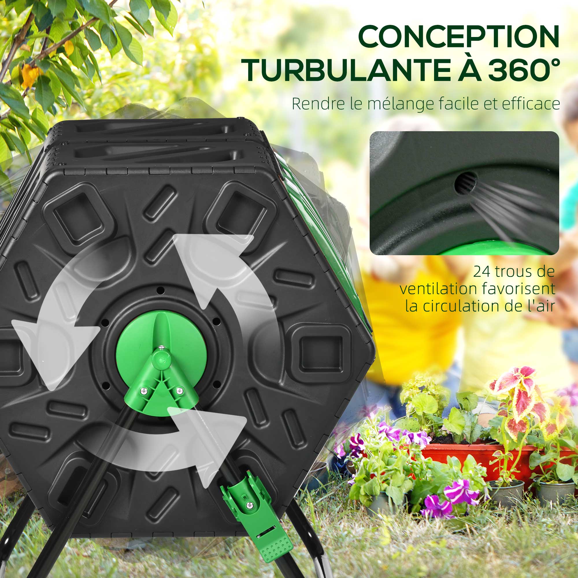 Composteur de Jardin PP Outsunny - 5