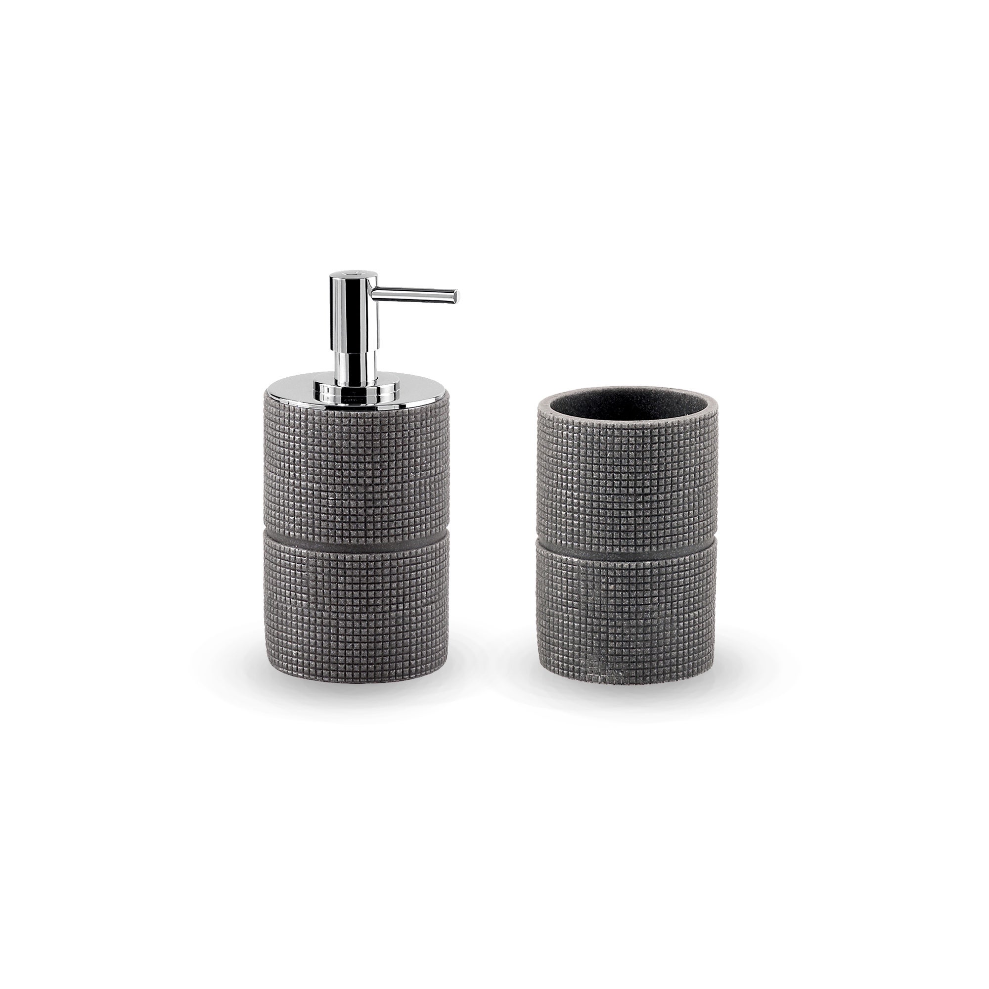 Set di 6 accessori da bagno, portaspazzolino, dispenser per