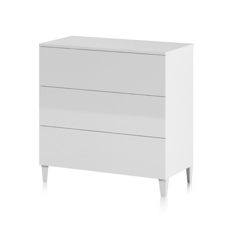 Commode AMIR 3 tiroirs L80 x H80cm - Blanc - 7