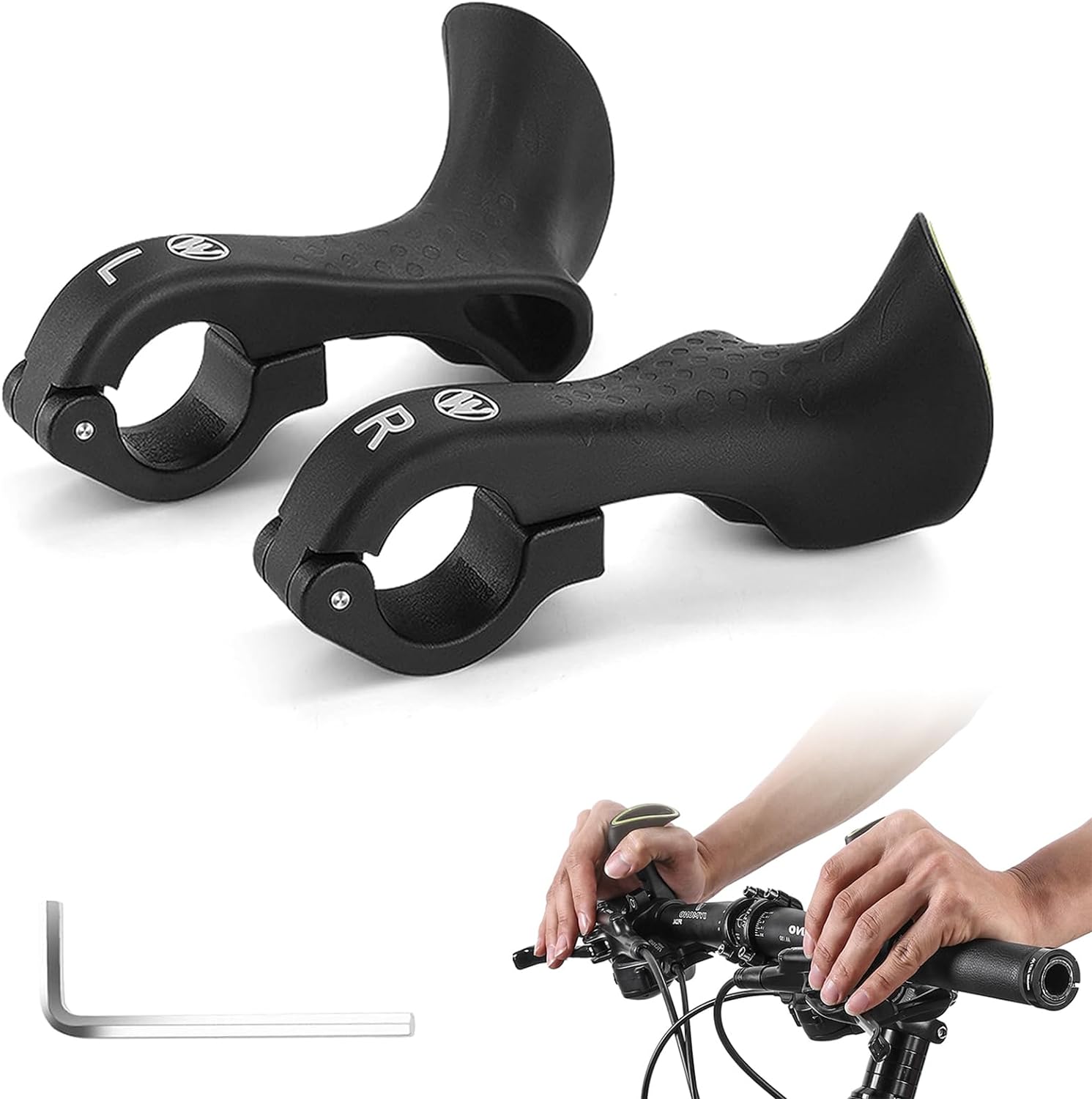 Ergonomiczne chwyty rowerowe - Ergonomiczne chwyty kierownicy rowerowej - Antypoślizgowe chwyty rowerowe MTB, końcówki kierownicy rowerowej (22 mm)