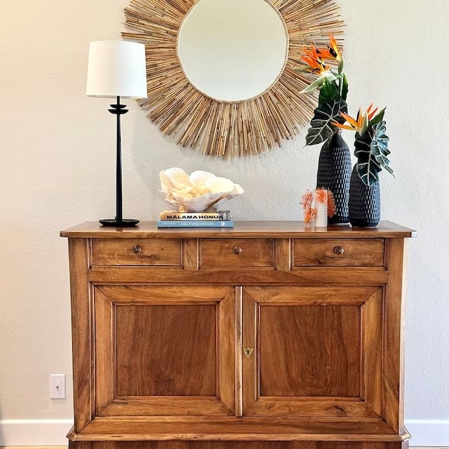Lustro ścienne z bambusową ramą - MIRROR TEXAS Ø całkowita 90 cm - 5