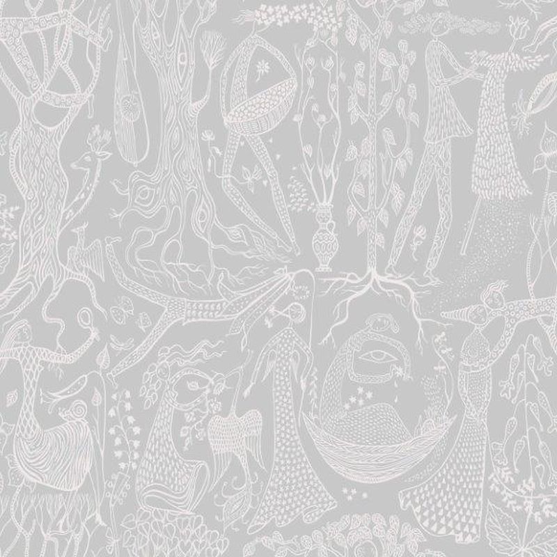 Papel pintado siluetas humanas gris - 53 cm x 10.05 m - borastapeter