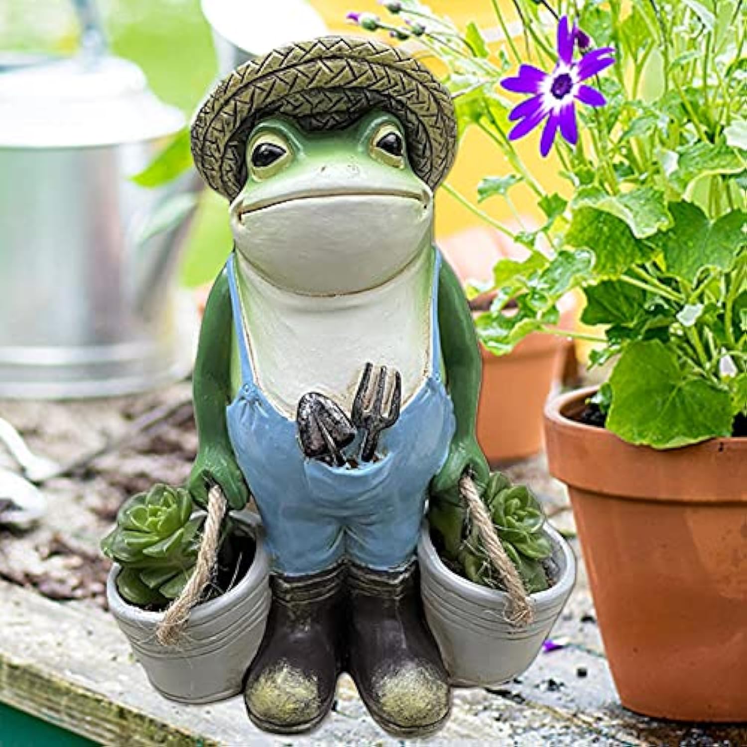 Suspension De Jardinière Drôle De Grenouille : Décoration De