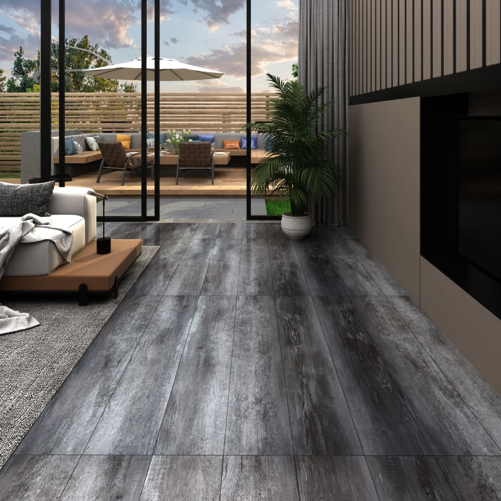 Baldosas de suelo de pvc 4,46 m² 3 mm autoadhesivas gris brillante vidaxl