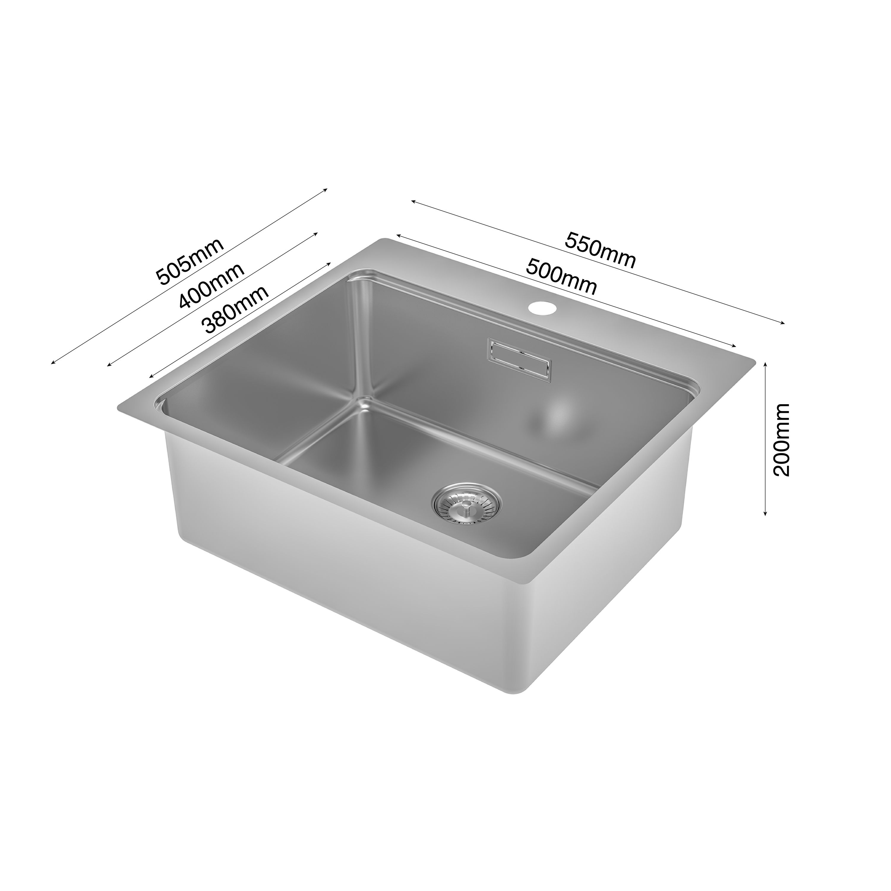 Lavatório 1 Cuba de encastrar Cascais 50 DELINIA - 6