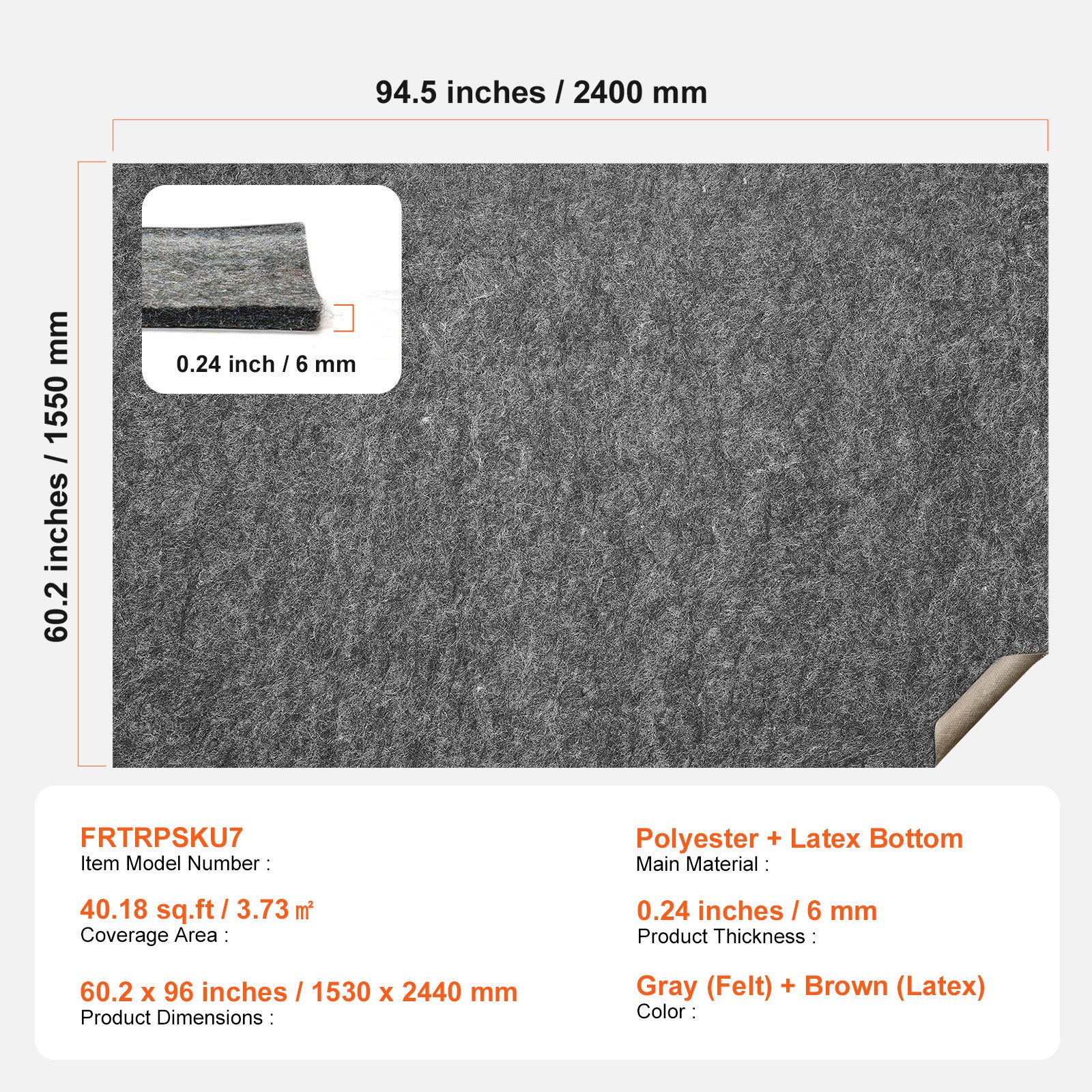 Tapis antidérapant pour tapis,SucceBuy 60,2 x 96