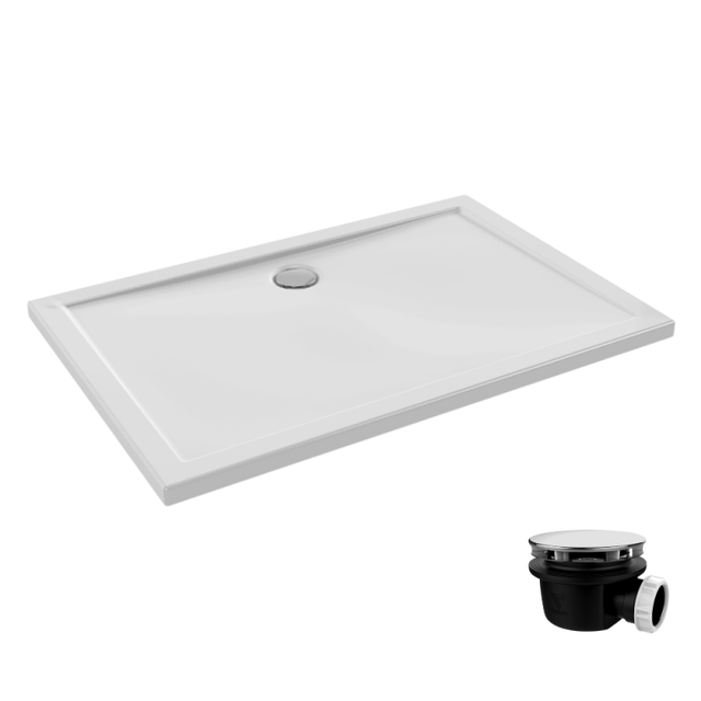Receveur de douche 120 x 80 JACOB DELAFON Gaspard extra-plat céramique + Bonde