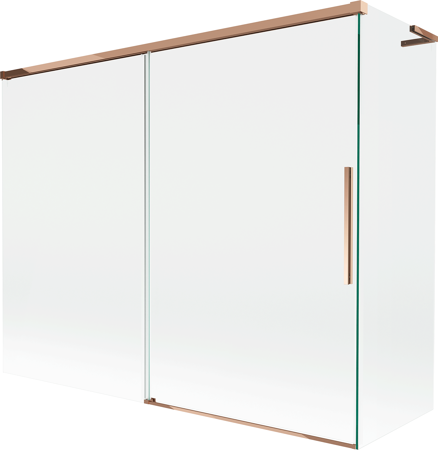 Mexen Rox L parawan nawannowy 2-skrzydłowy rozsuwany 190 + 80 x 150 cm, transparent, różowe złoto - 8C9L-190-080-60-00