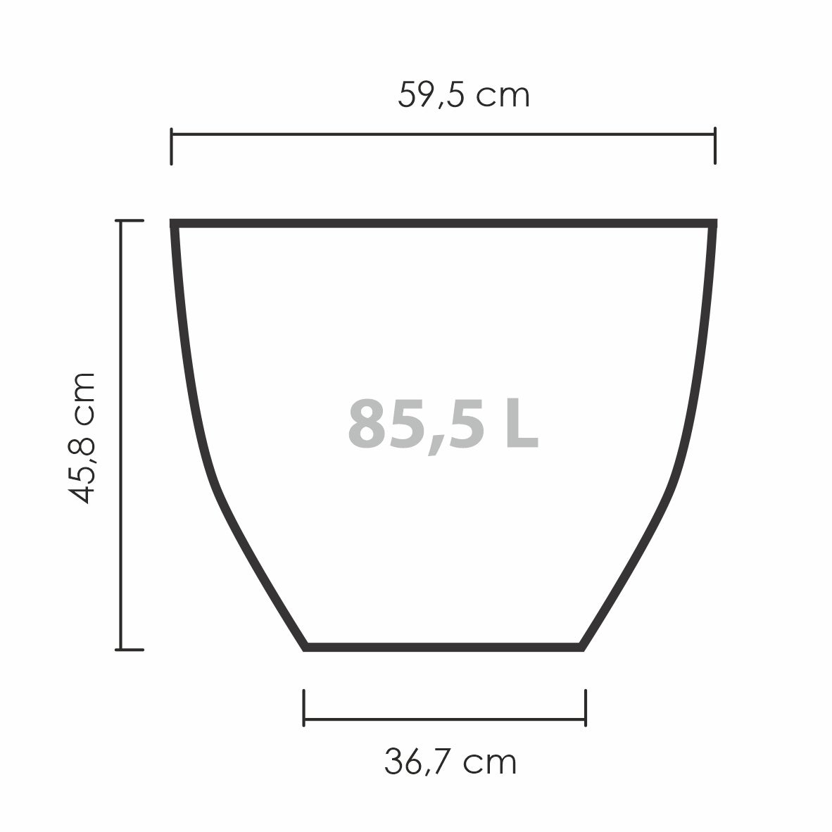 Scheurich Firenze 60, bac à plantes/pot à fleurs/jardinière, cylindrique, coloris: Granit noir, fabriqué avec du plastique recyclé, pour l’extérieur - 6