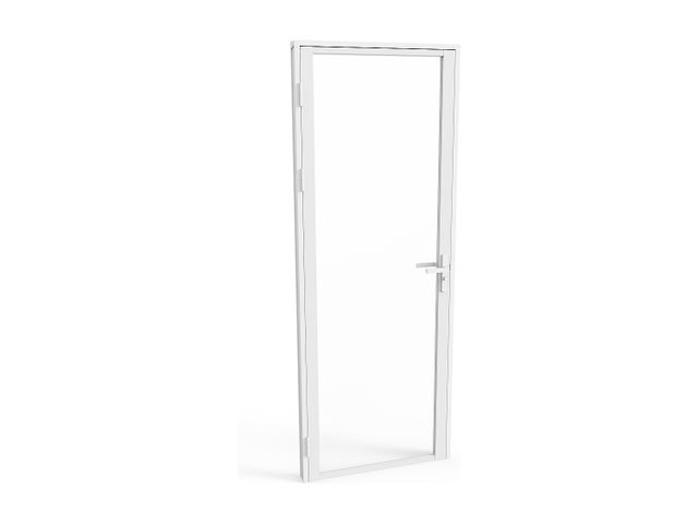 Bloc porte réversible en aluminium et verre trempé - H204 x L93 cm - Blanc - LOXTON