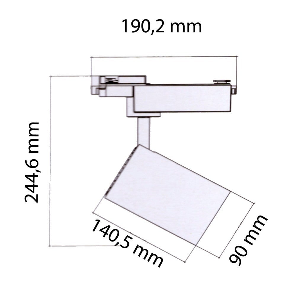 Spot LED Sur Rail 30W 60° Monophasé BLANC Neutre 4000K-5500K SILAMP
