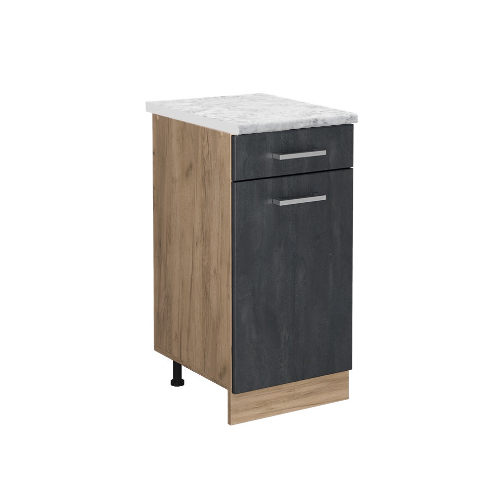 Vicco Szafka dolna do kuchni R-Line, Czarny beton, 40 cm BP Marmur