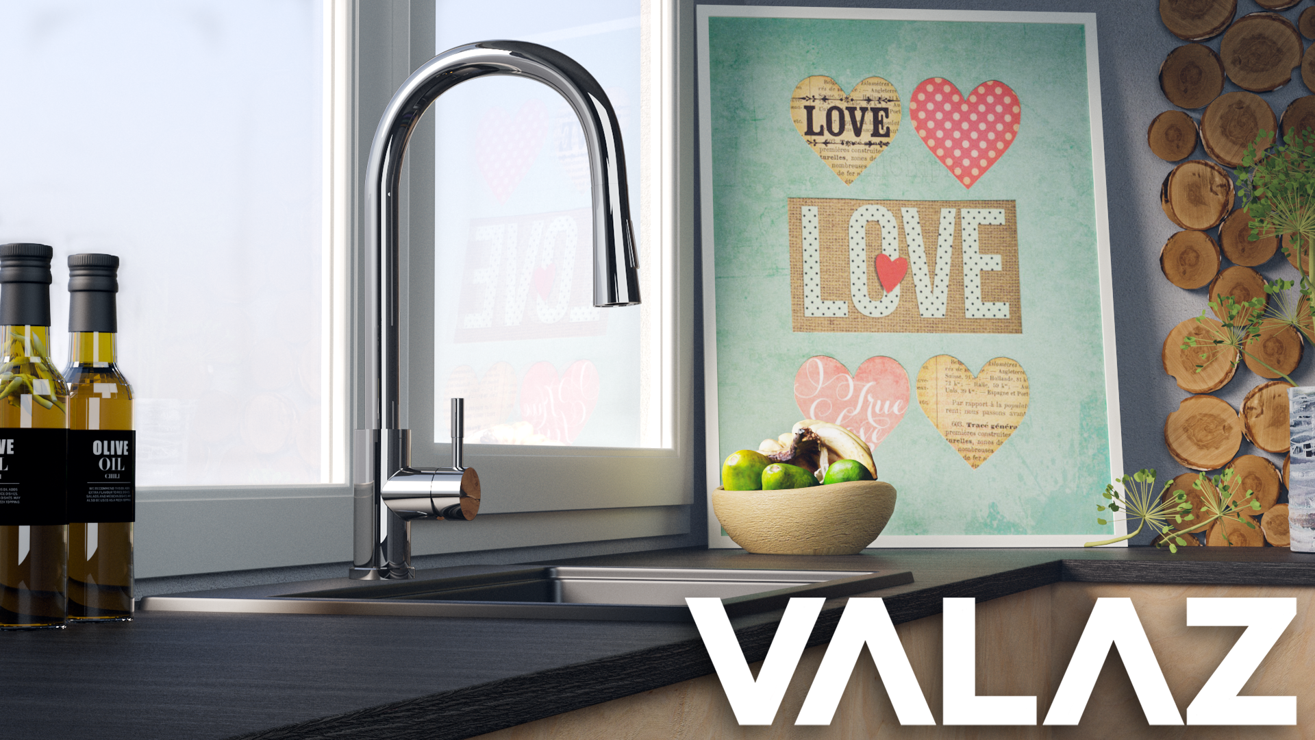 Valaz Rubinetto cucina estraibile monocomando cromato - Serie Parana - 3