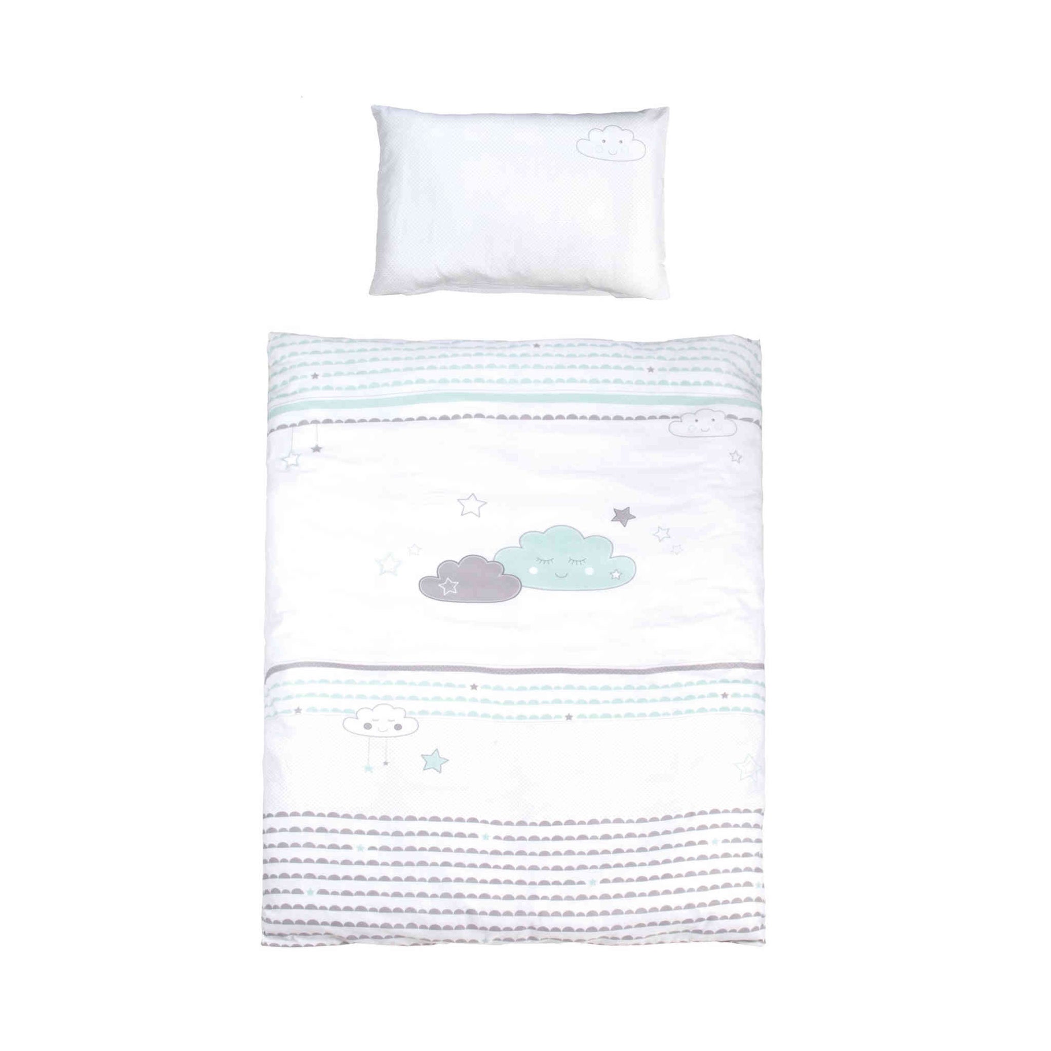 Parure De Lit Bébé Minnie Mouse - Couette 100x135 Cm + Taie 40x60 Cm - 100% Coton, Motif Arc-en-ciel Et Nuage - Linge Enfant Disney - 10