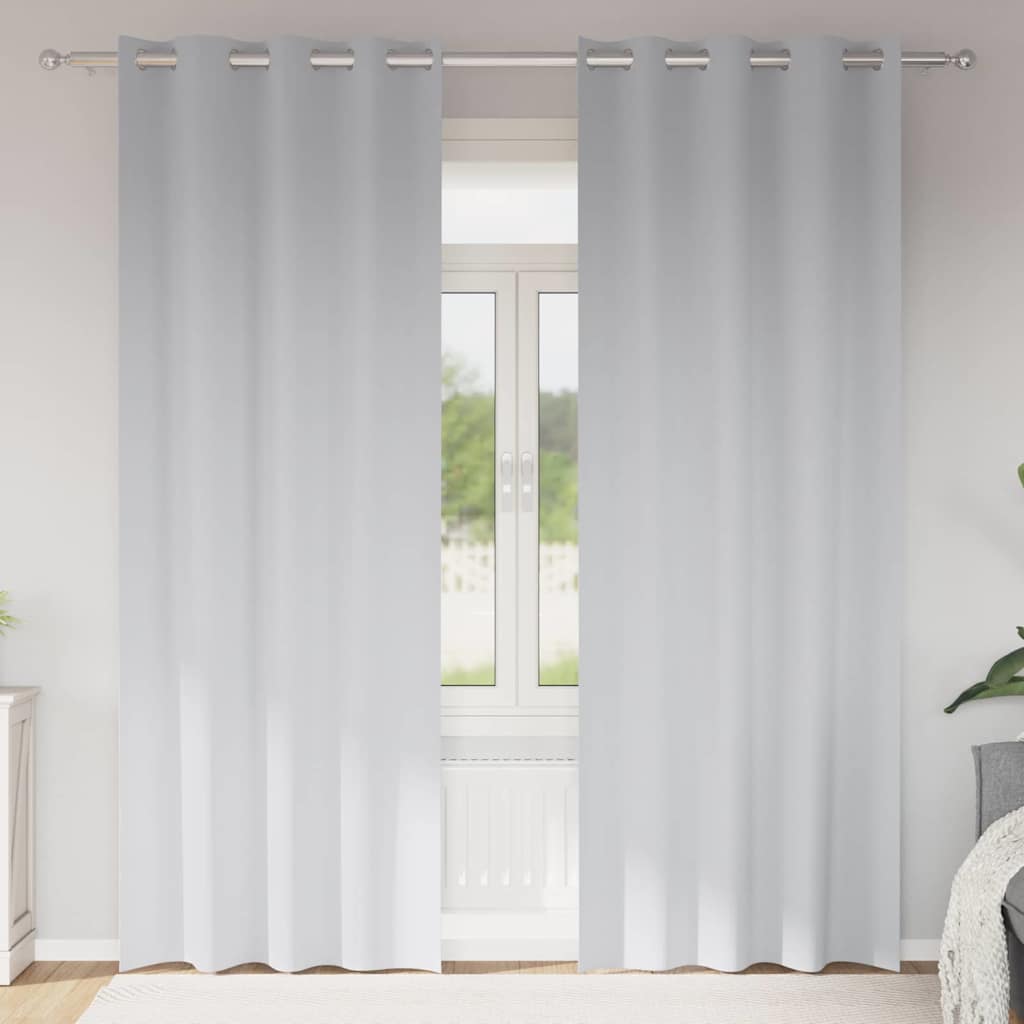 Firany blackout z kółkami 2 pcs Jasnoszary 260 x 140 cm vidaXL